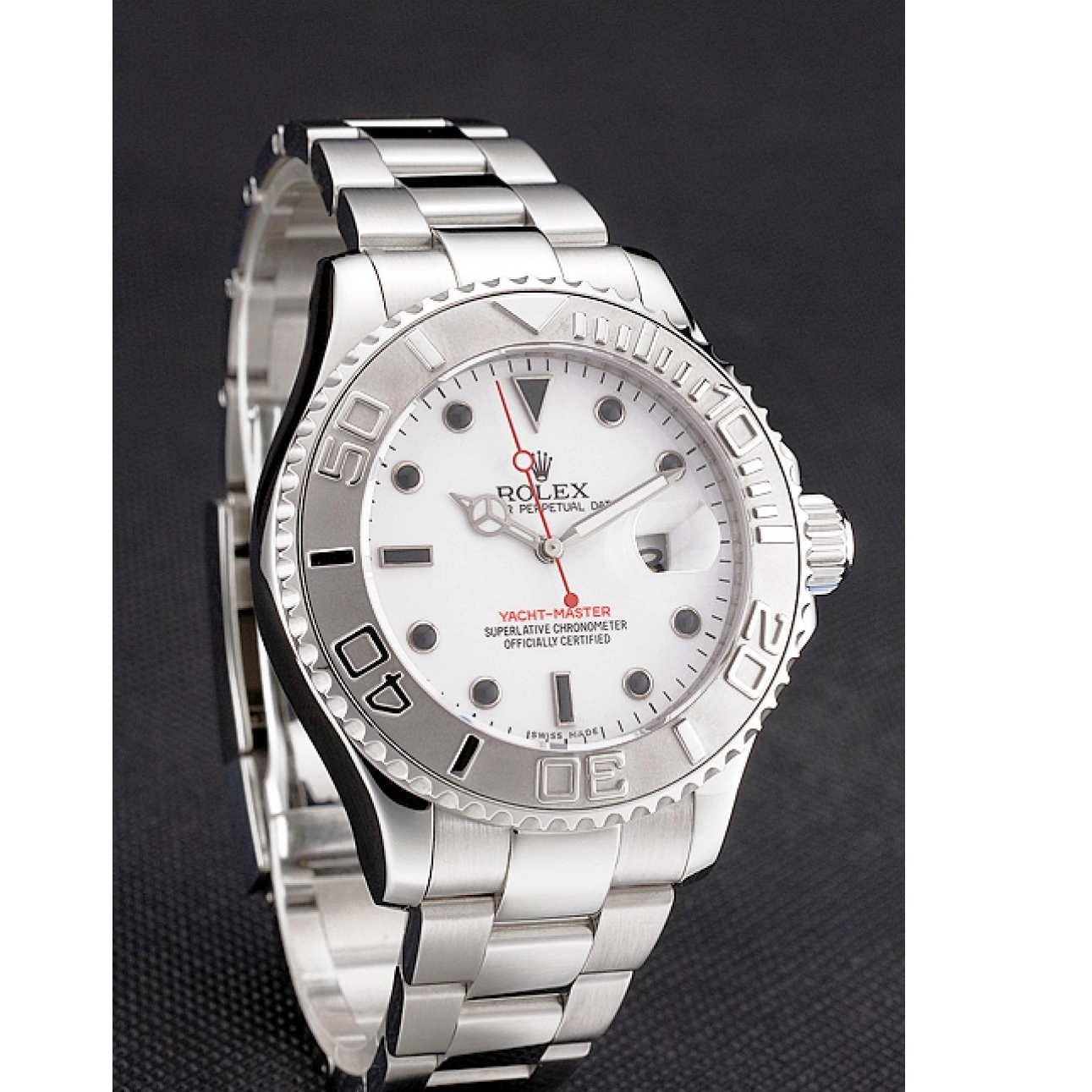 Best AAA Replica Sites Bracelet And Rolex Steel Yacht-Master Stainless Dial Case White 0824